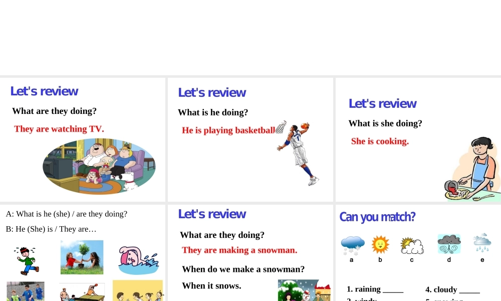 Unit 7 It’s raining Period 1课件2