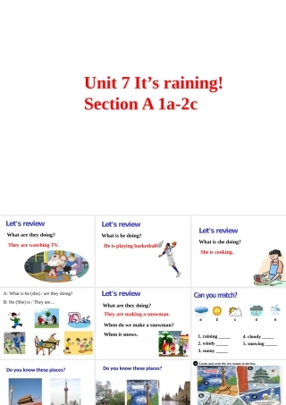 Unit 7 It’s raining Period 1课件2