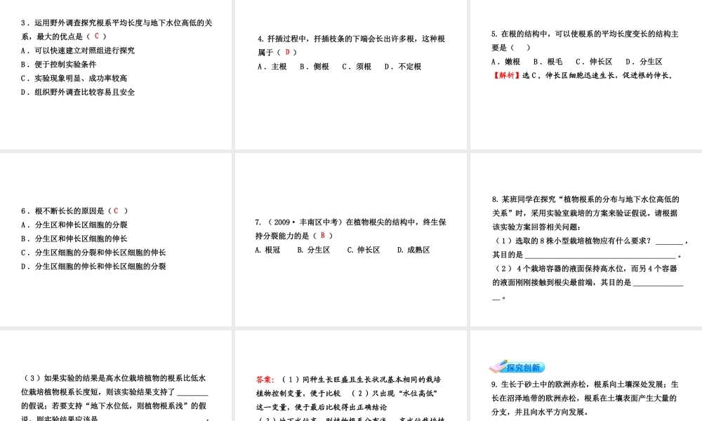 【金榜学案】2011版八年级科学下册 3.3.1《植物与土壤》课件 浙教版