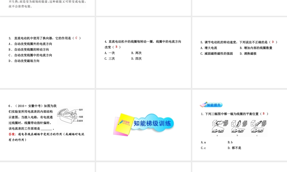 【金榜学案】2011版八年级科学下册 4.4.2《电动机》课件 浙教版