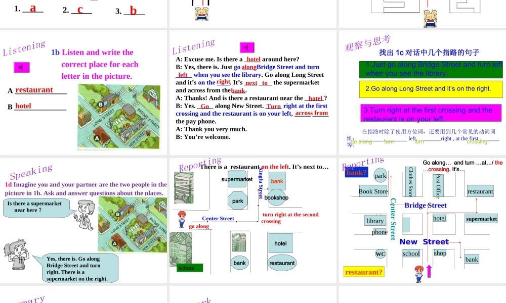Unit 8 Is there a post office near here Pe课件
