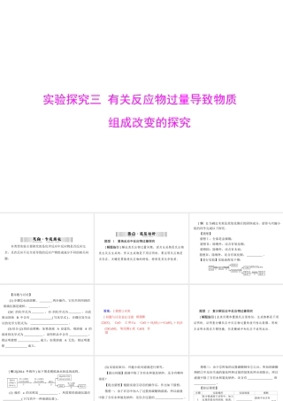 【南方新中考】2015中考化学 第二部分 专题五 实验探究三 有关反应物过量导致物质组成改变的探究复习课件