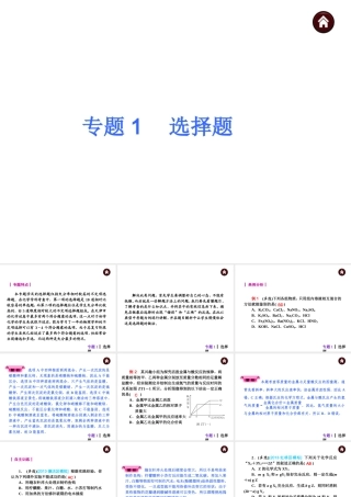 【夺分天天练】（天津专用）2014年中考化学总复习 专题1 选择题课件（自主梳理+热身反馈+典例分析+名师预测）