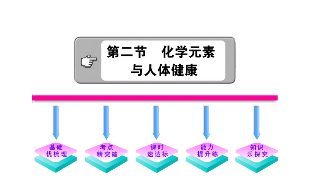 【金榜学案】2011版九年级化学 4.2 化学元素与身体健康课件 鲁教版五四制