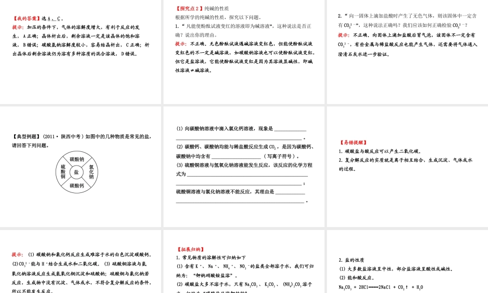 【金榜学案】2012-2013版九年级化学下册 8.3 海水“制碱”课件 （新版）鲁教版