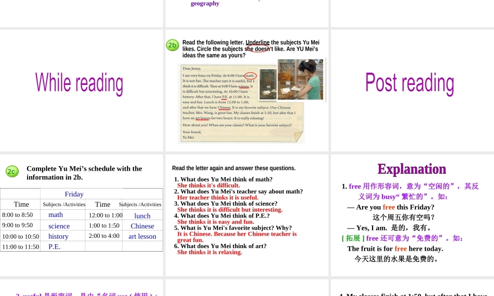 Unit 9 Section B (2a-3c)课件