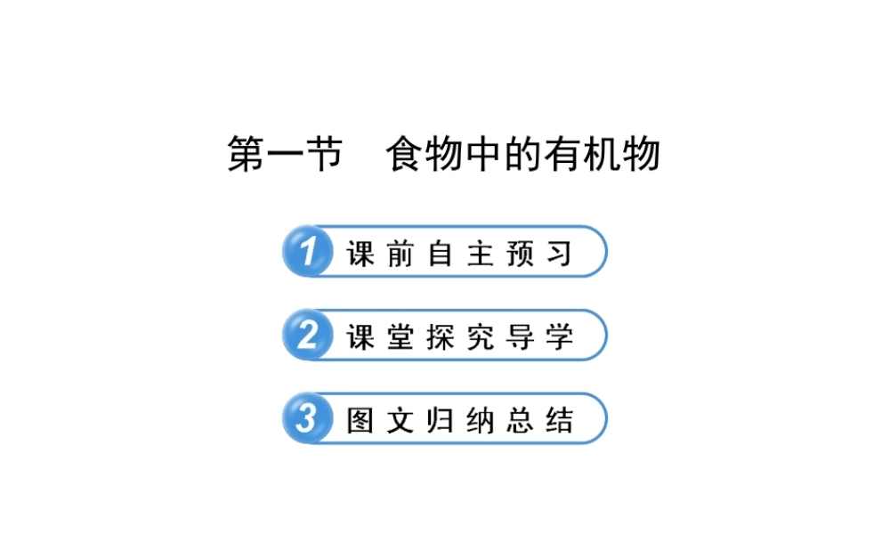 【金榜学案】2012-2013版九年级化学下册 10.1 食物中的有机物课件 （新版）鲁教版
