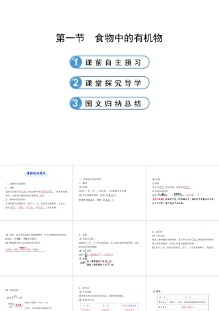 【金榜学案】2012-2013版九年级化学下册 10.1 食物中的有机物课件 （新版）鲁教版