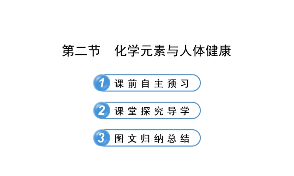 【金榜学案】2012-2013版九年级化学下册 10.2 化学下册元素与人体健康课件 （新版）鲁教版