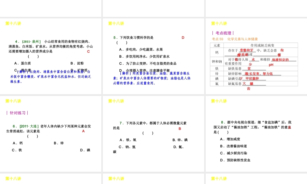【夺分天天练】2012版中考化学第二轮复习 专题5化学与社会发展精品课件