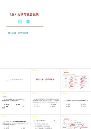 【夺分天天练】2012版中考化学第二轮复习 专题5化学与社会发展精品课件
