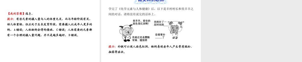 【金榜学案】2012-2013版九年级化学下册 10.2 化学元素与人体健康课件 （新版）鲁教版