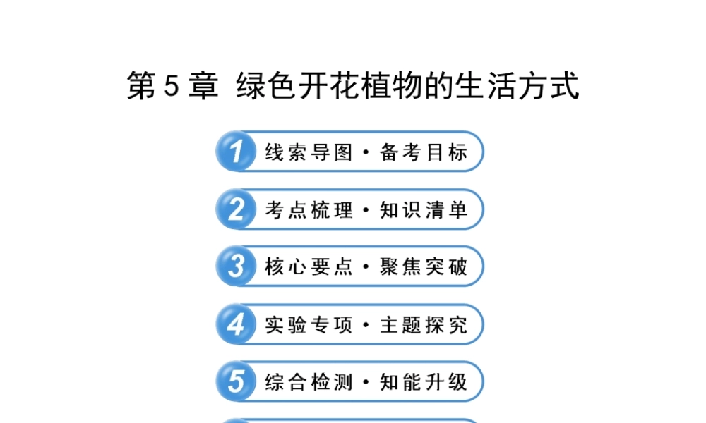 【全程复习方略】2013版中考生物 第5章 绿色开花植物的生活方式配套课件 北师大版