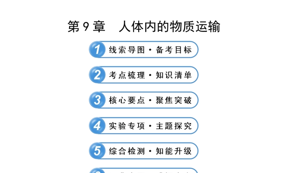 【全程复习方略】2013版中考生物 第9章 人体内的物质运输配套课件 北师大版