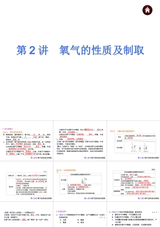 【夺分天天练】2014年中考化学总复习 第2讲 氧气的性质及制取（自主梳理+热身反馈+典例分析+名师预测）课件 新人教版