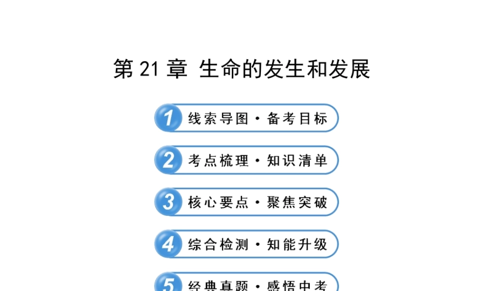 【全程复习方略】2013版中考生物 第21章 生命的发生和发展配套课件 北师大版