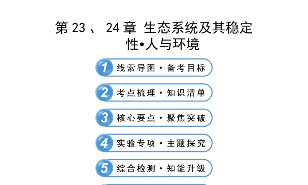 【全程复习方略】2013版中考生物 第23、24章 生态系统及其稳定配套课件 北师大版