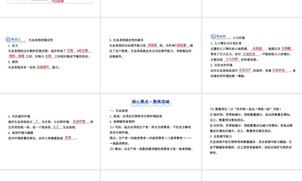 【全程复习方略】2013版中考生物 第23、24章 生态系统及其稳定配套课件 北师大版
