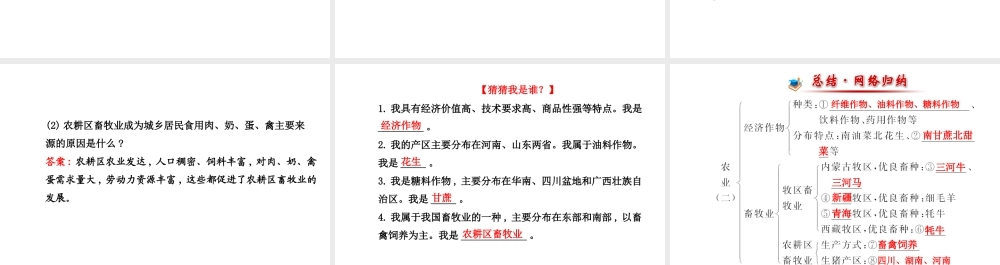 【金榜学案】2014版八年级地理上册 4.1.2 主要经济作物的分布 畜牧业分布课件 （新版）湘教版