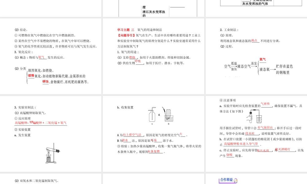 【金榜学案】2013-2014版九年级化学上册 第2章 第1节 性质活泼的氧气配套课件 沪教版