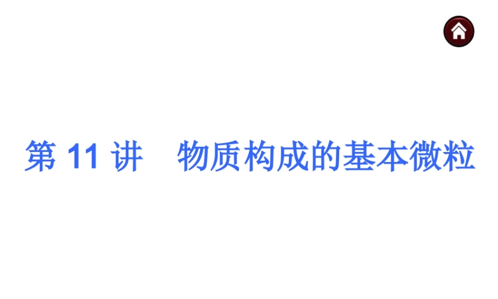 【夺分天天练】2014年中考化学总复习 第11讲 物质构成的基本微粒（自主梳理+热身反馈+典例分析+名师预测）课件 新人教版