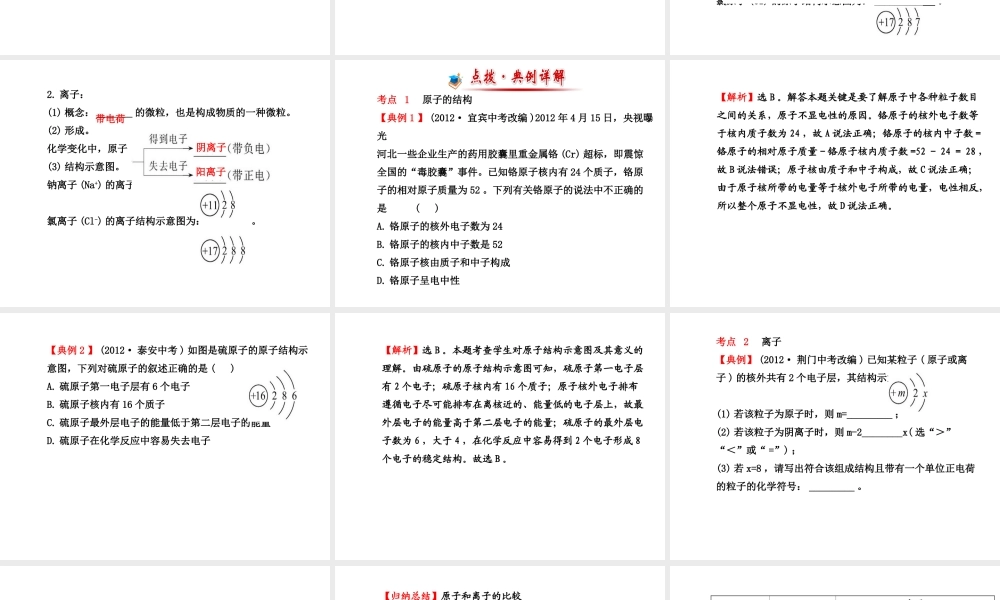 【金榜学案】2013-2014版九年级化学上册 第3章 第1节 第2课时 原子的结构和离子配套课件 沪教版