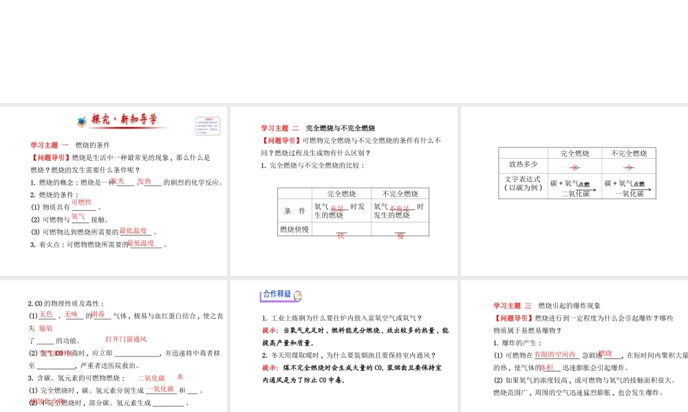 【金榜学案】2013-2014版九年级化学上册 第4章 第1节 常见的化学反应-燃烧配套课件 沪教版