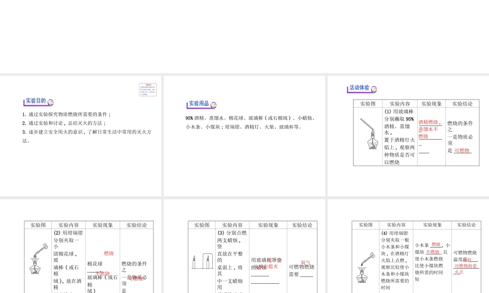 【金榜学案】2013-2014版九年级化学上册 第4章 基础实验3 物质燃烧的条件配套课件 沪教版