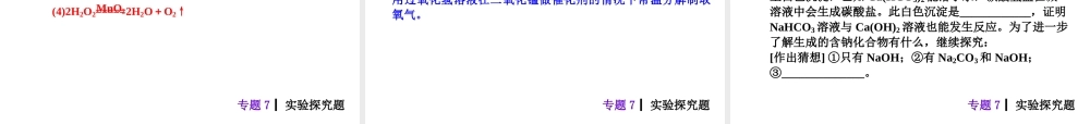 【夺分天天练】2014年中考化学总复习 主题六专题7 实验探究题（自主梳理+热身反馈+典例分析+名师预测）课件 新人教版
