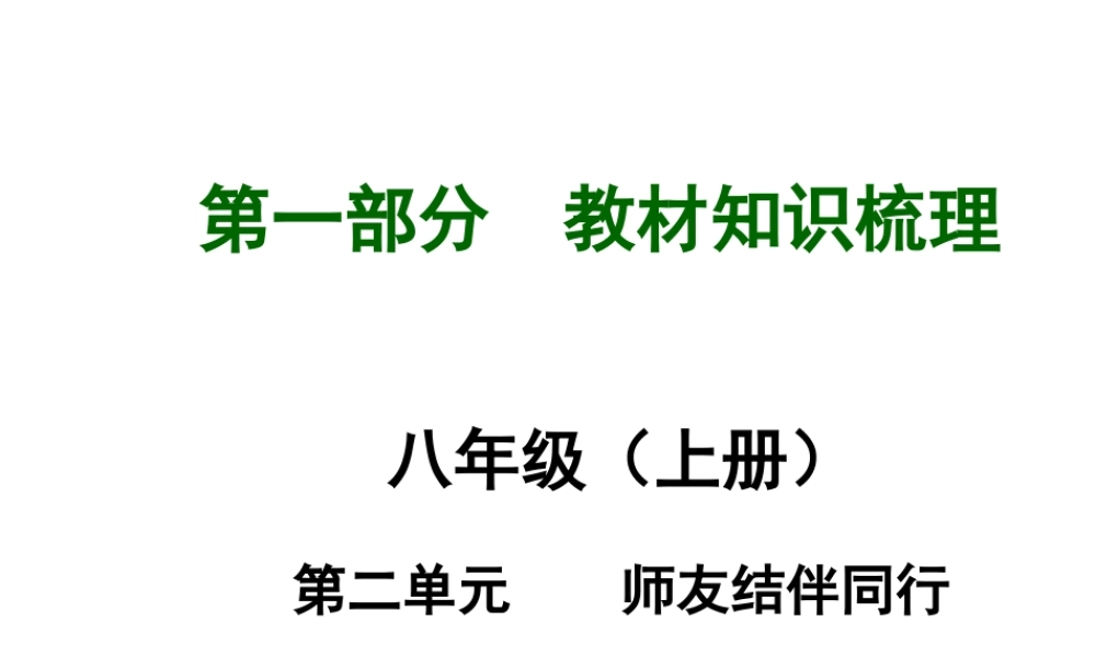 【河南中考面对面】2015年中考政治总复习 八上 第二单元 师友结伴同行课件（知识导航+中招知识精讲+试题精编） 新人教版