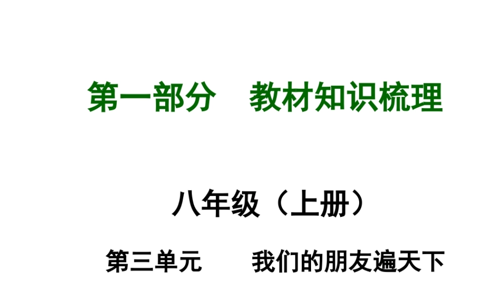 【河南中考面对面】2015年中考政治总复习 八上 第三单元 我们的朋友遍天下课件（知识导航+中招知识精讲+试题精编） 新人教版
