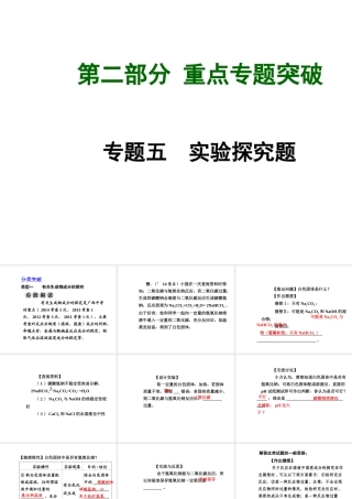 【广西中考面对面】2015年中考化学 专题复习五 实验探究题课件