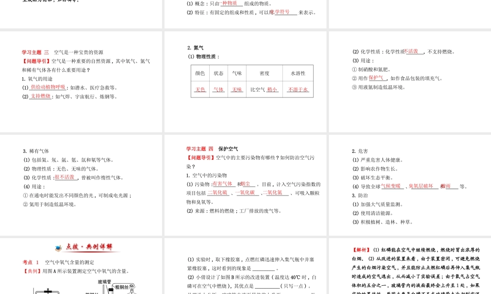 【金榜学案】2014版九年级化学上册 第二单元 课题1 空气课件 （新版）新人教版