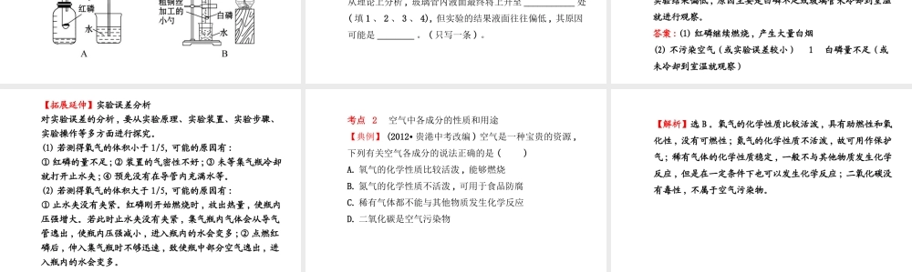 【金榜学案】2014版九年级化学上册 第二单元 课题1 空气课件 （新版）新人教版