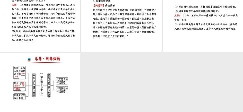 【金榜学案】2013-2014版九年级政治全册 第2单元 第5课 第1框 灿烂的中华文化配套课件 新人教版