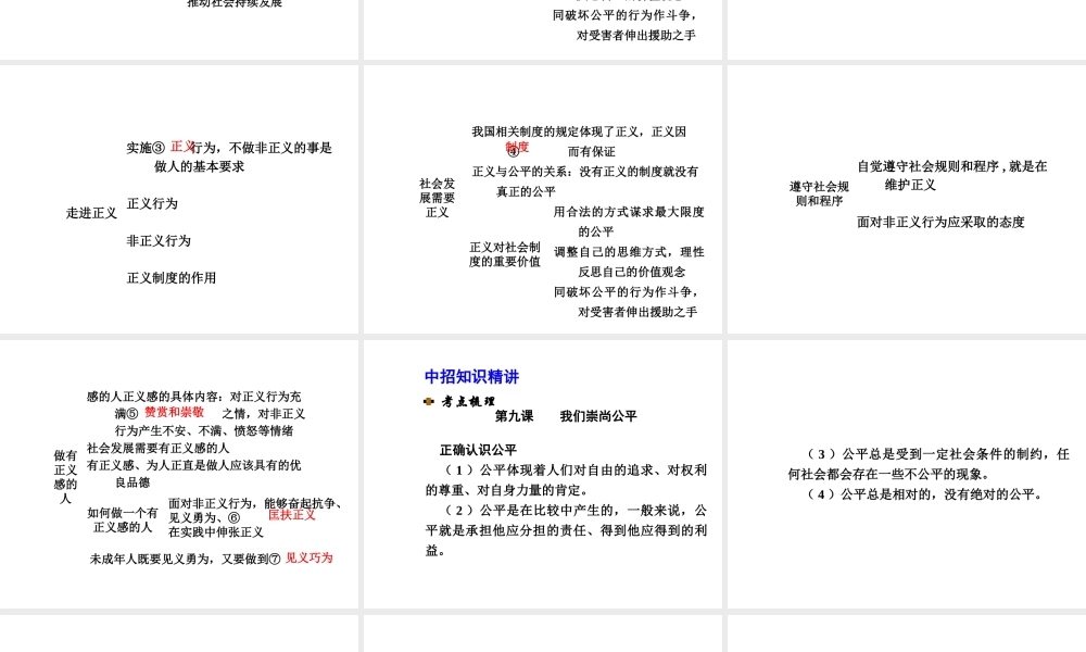 【河南中考面对面】2015年中考政治总复习 八下 第四单元 我们崇尚公平和正义课件（知识导航+中招知识精讲+试题精编） 新人教版