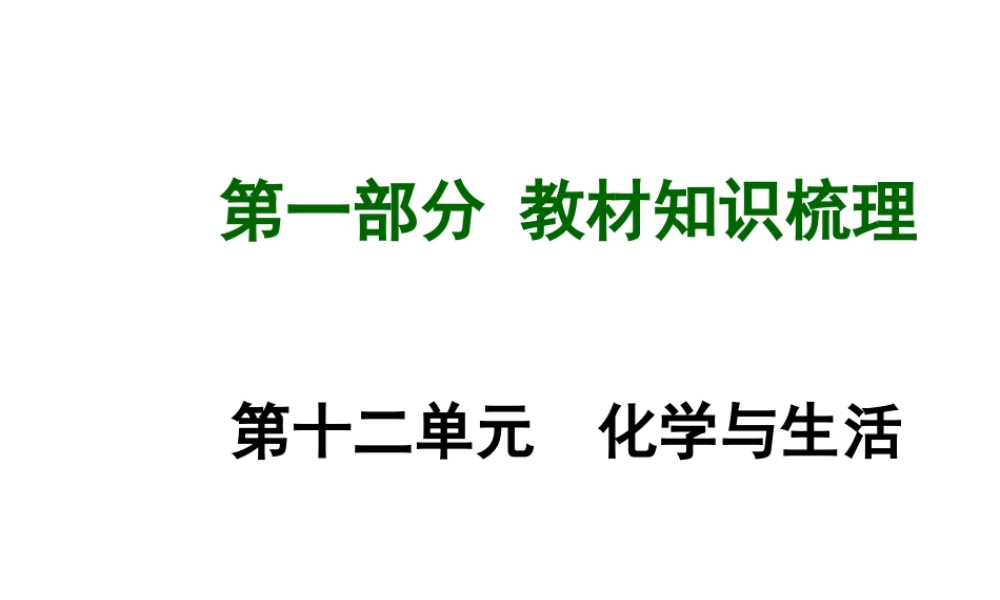 【广西中考面对面】2015年中考化学总复习 第十二单元 化学与生活课件