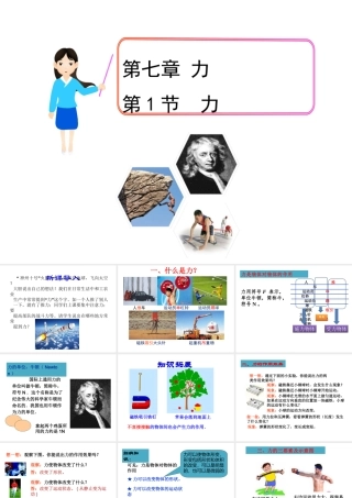 【完全解读】2017春八年级物理下册 第七章 第1节 力课件 （新版）新人教版