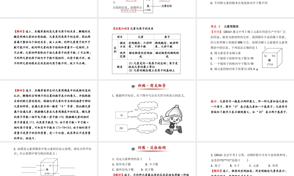 【金榜学案】2014版九年级化学上册 第三单元 课题3 元素课件 （新版）新人教版