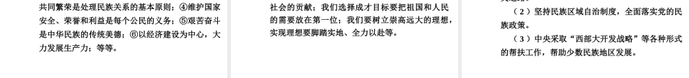 【河南中考面对面】2015年中考政治总复习 第二部分  热点专题突破 专题3 加强民族团结维护国家安全课件 新人教版