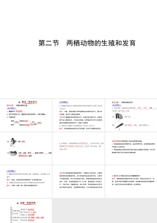 【金榜学案】2014八年级生物上册 第四单元 第二章 第二节 两栖动物的生殖和发育课件 济南版