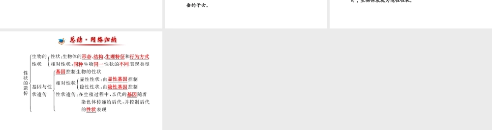 【金榜学案】2014八年级生物上册 第四单元 第四章 第二节 性状的遗传课件 济南版