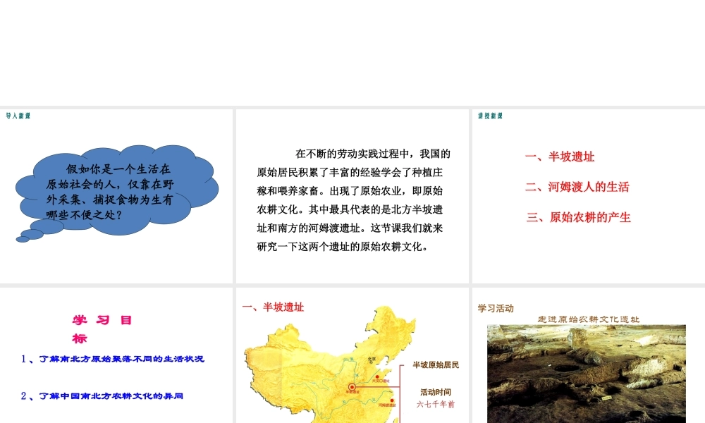 【学练优】（秋级历史上册 第一单元 第2课 原始农业的产生课件