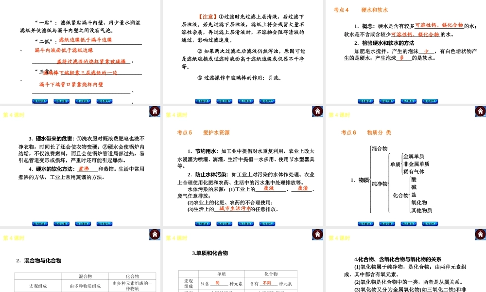 【最新中考必备】（安徽专版）2014中考化学复习方案 第4课时 水（皖考解读+体验安徽+考点聚焦+皖考探究+13中考真题）权威课件