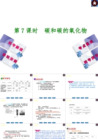 【最新中考必备】（安徽专版）2014中考化学复习方案 第7课时 碳和碳的氧化物（皖考解读+体验安徽+考点聚焦+皖考探究+13中考真题）权威课件