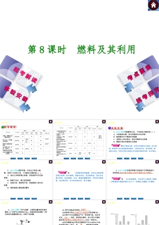 【最新中考必备】（安徽专版）2014中考化学复习方案 第8课时 燃料及其利用（皖考解读+体验安徽+考点聚焦+皖考探究+13中考真题）权威课件