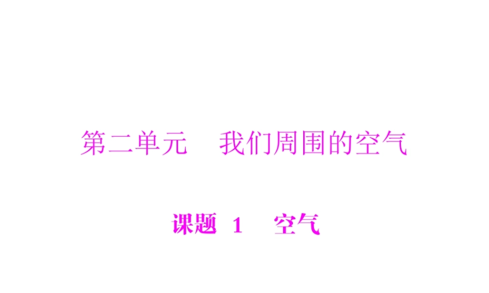 【随堂优化训练】2014九年级化学上册 第二单元 课题1 空气课件 （新版）新人教版