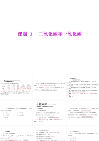 【随堂优化训练】2014九年级化学上册 第六单元 课题3 二氧化碳和一氧化碳课件 （新版）新人教版