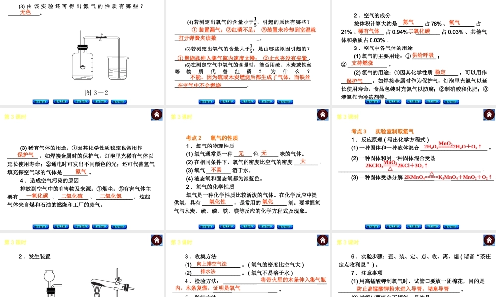 【最新中考必备】（河南专版）2014中考化学复习方案 第3课时 地球周围的空气（豫考解读+豫考真题+考点聚焦+热点突破+豫考预测+13中考真题）权威课件