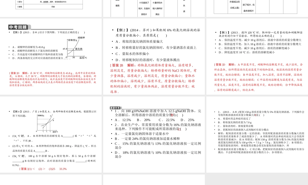 【聚焦中考】2015中考化学总复习 第16讲 溶液的浓度课件